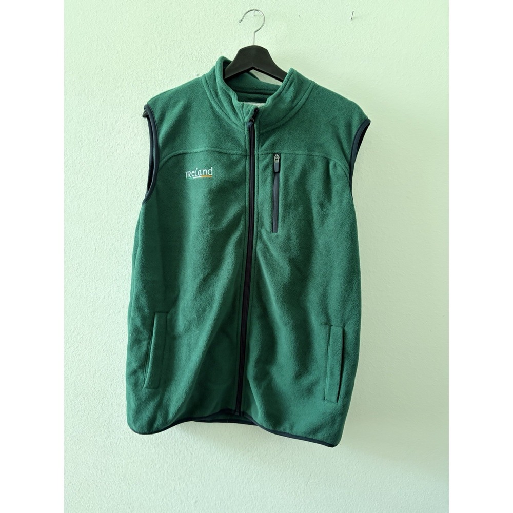 Retro Irish Heritage Collection Green Fleece Vest Men's Size Medium
